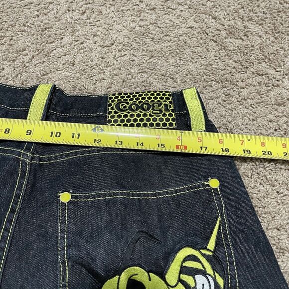 Coogi Jeans Mens 34x33 Dark Wash Baggy Embroidered Yellow Hornet Bee Y2K Hip Hop - Picture 13 of 15
